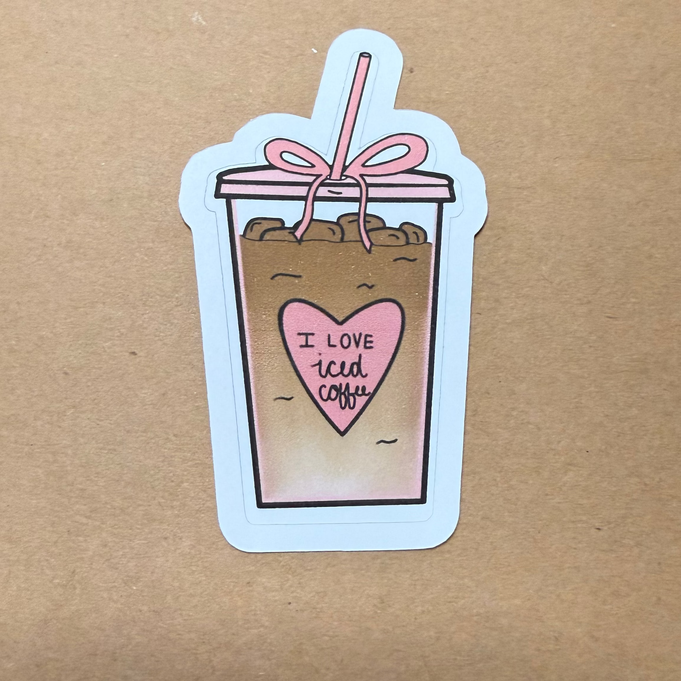 I LOVE iced coffee sticker