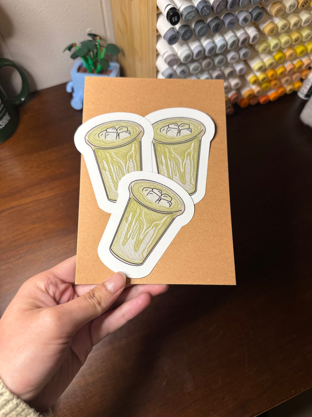Iced Matcha Watercolor Sticker