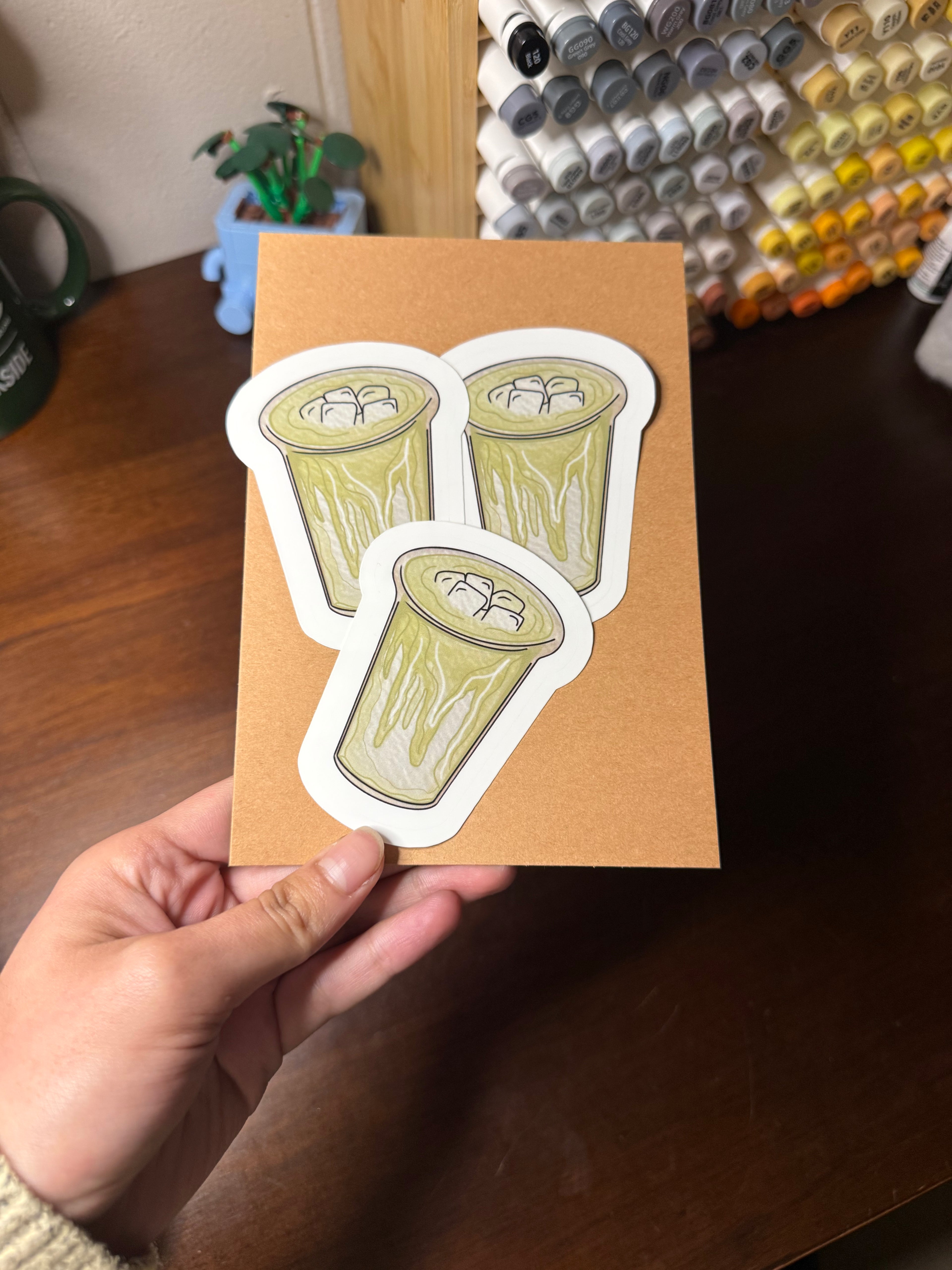 Iced Matcha Watercolor Sticker