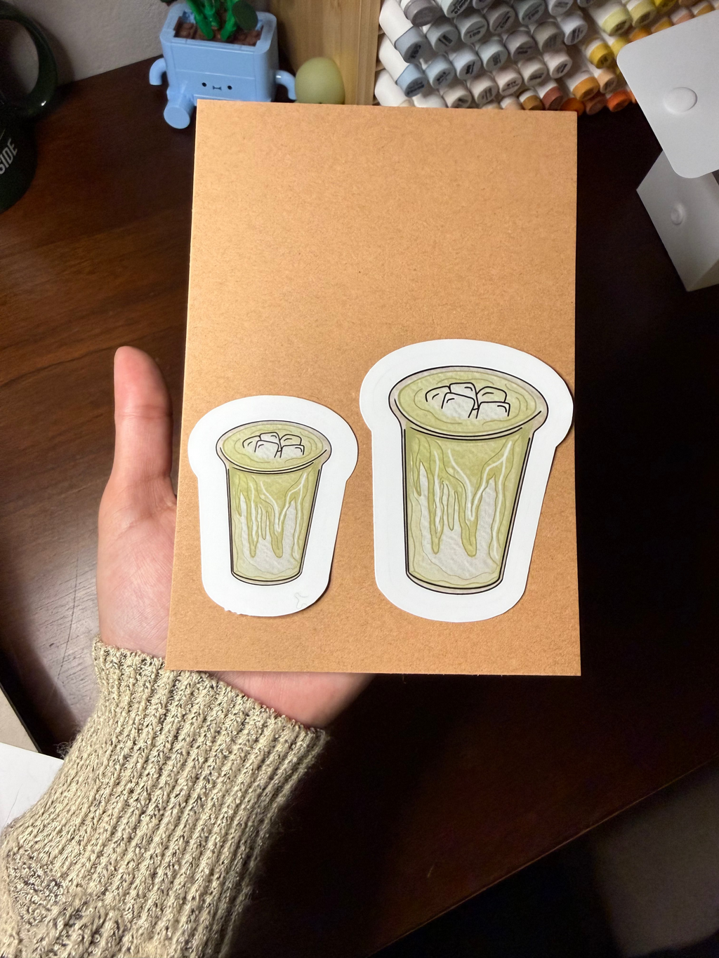 Iced Matcha Watercolor Sticker