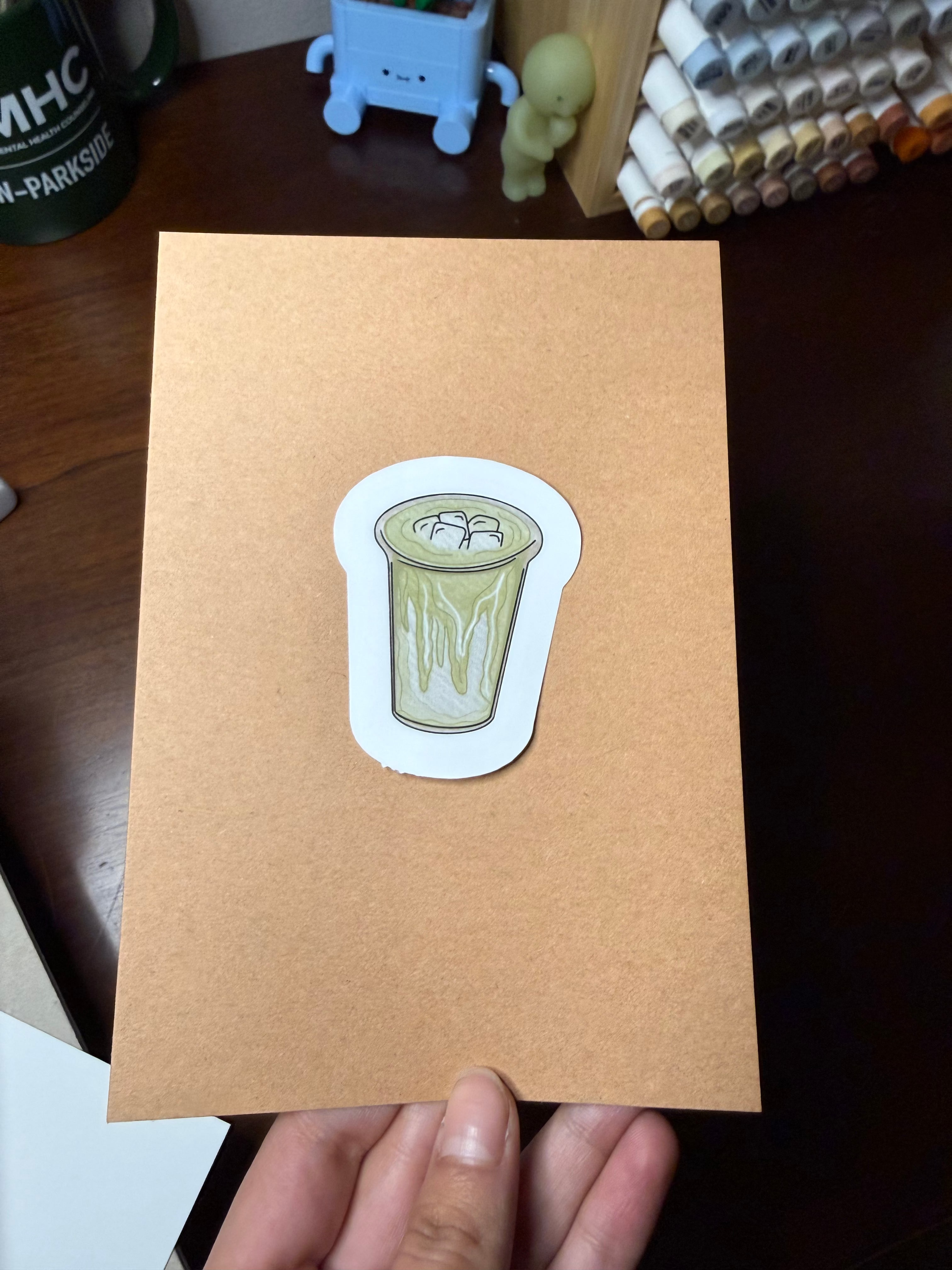 Iced Matcha Watercolor Sticker