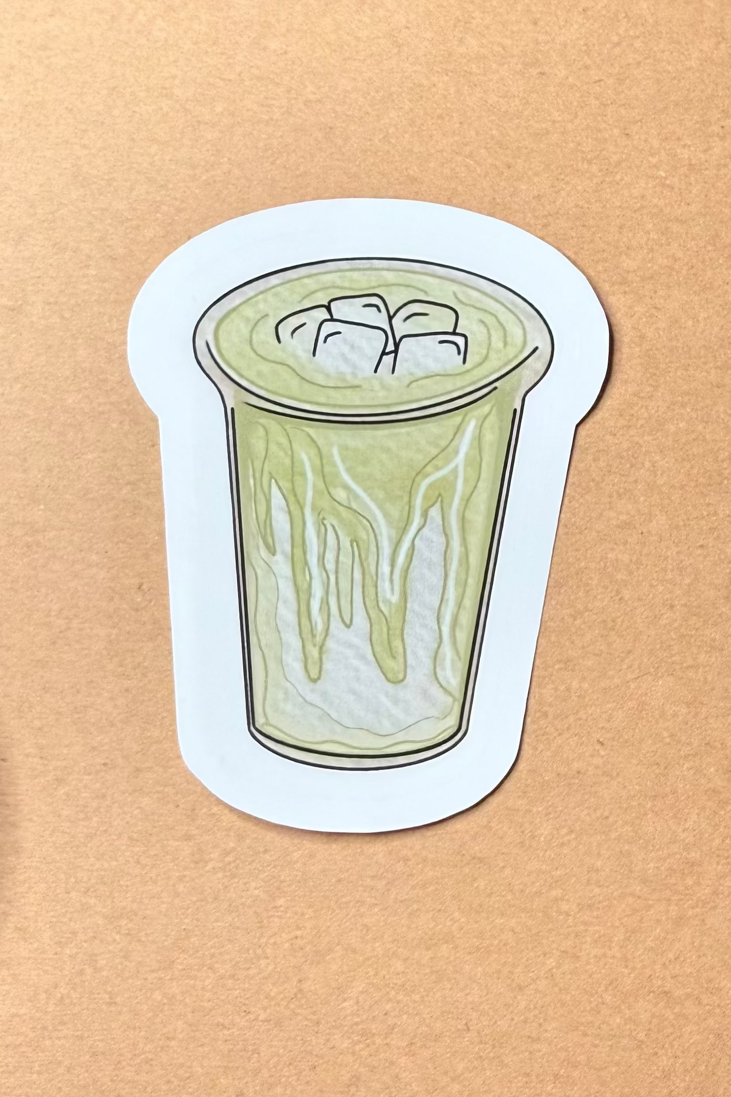 Iced Matcha Watercolor Sticker